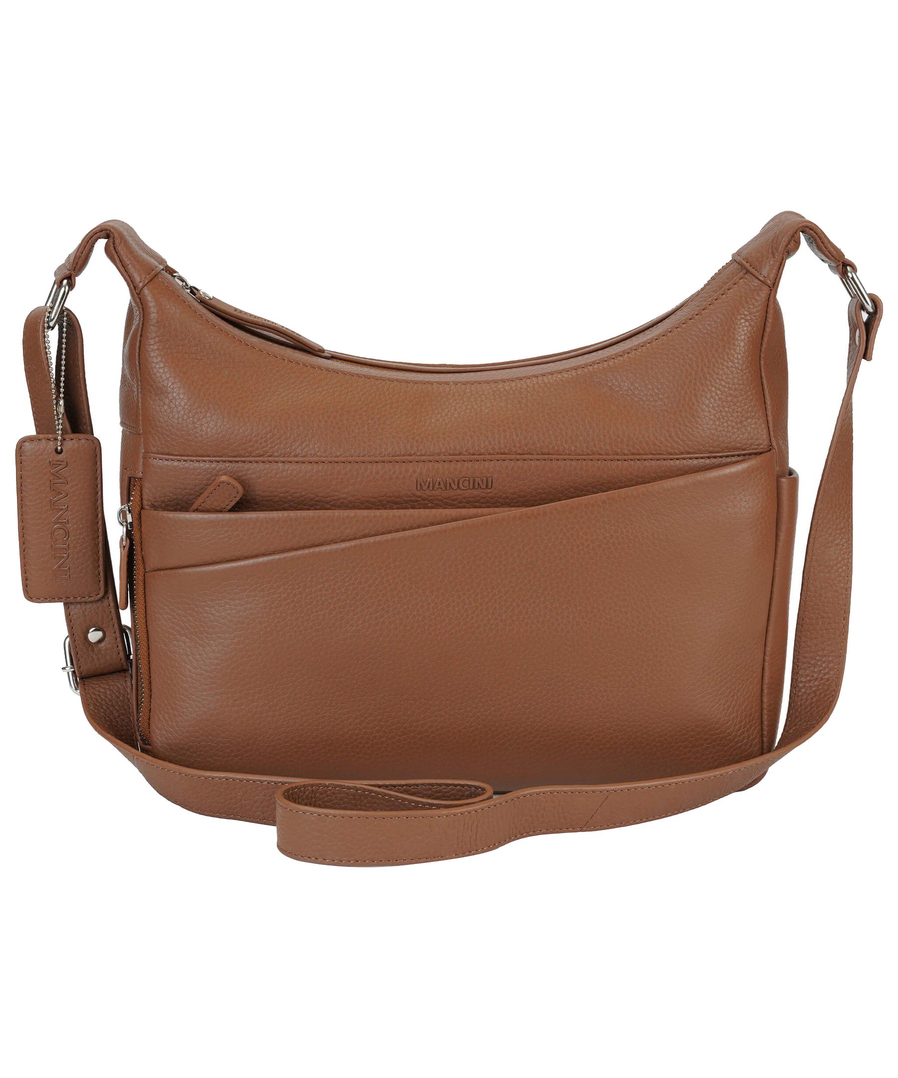 Mancini Leather Goods Women's Pebbled June Crossbody Handbag