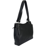 Mancini Leather Goods Women's Pebbled Kelsea Shoulder Bag Front_Three_Fourths_Angled_Right