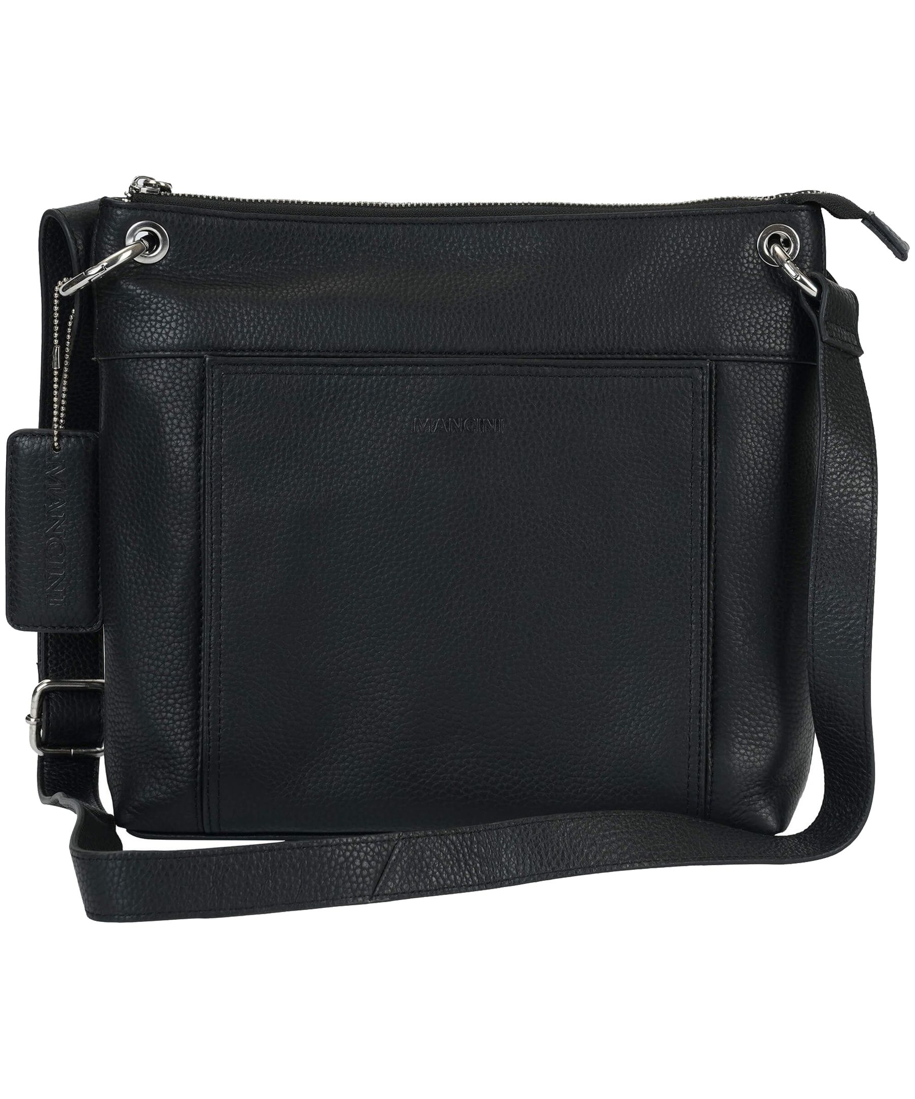 Sac à bandoulière maroquiné avec range-tout pour femmes, Trish, Mancini Leather Goods