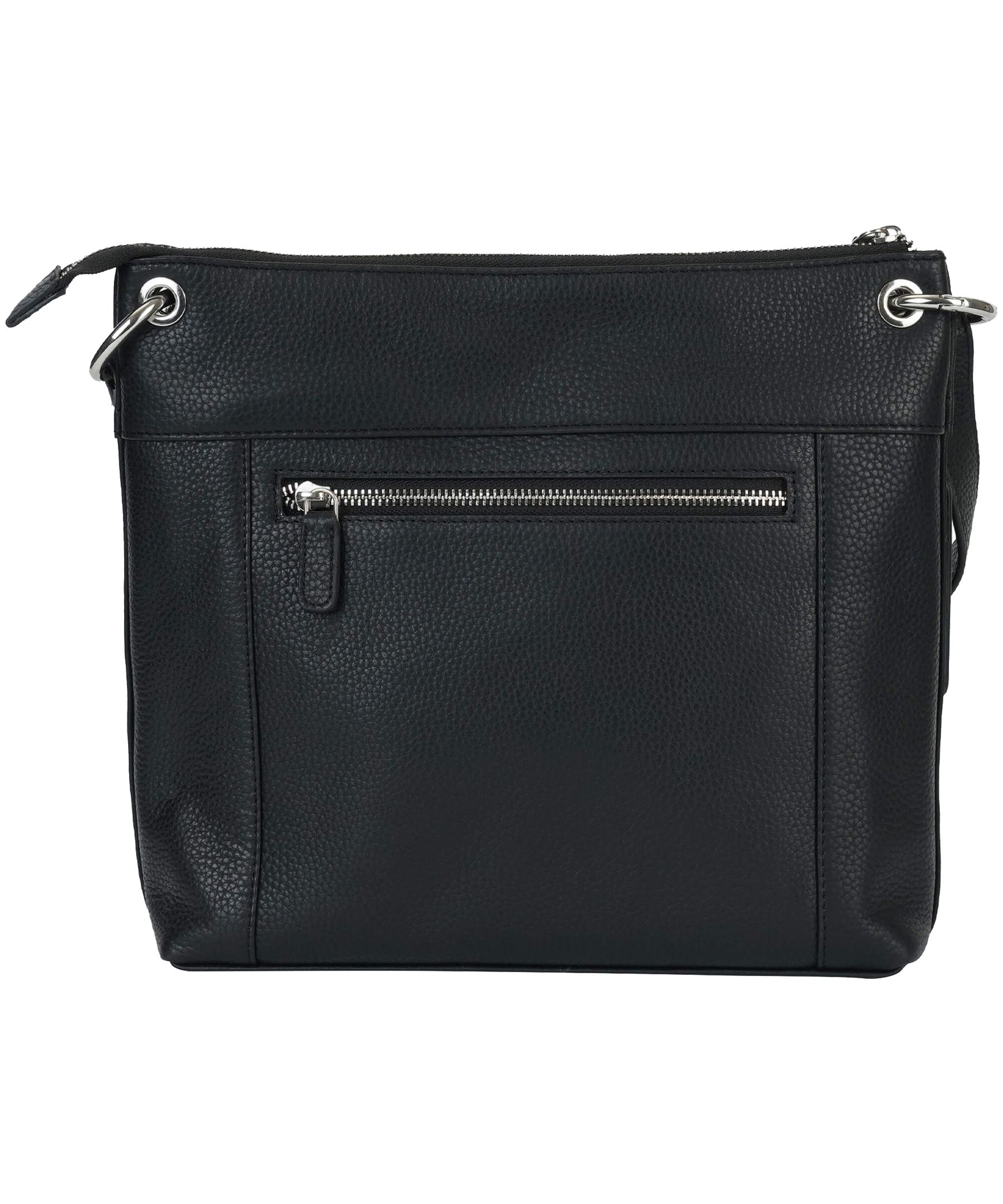 Sac à bandoulière maroquiné avec range-tout pour femmes, Trish, Mancini Leather Goods