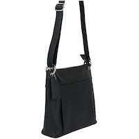 Sac à bandoulière maroquiné avec range-tout pour femmes, Trish, Mancini Leather Goods Front_Three_Fourths_Angled_Right