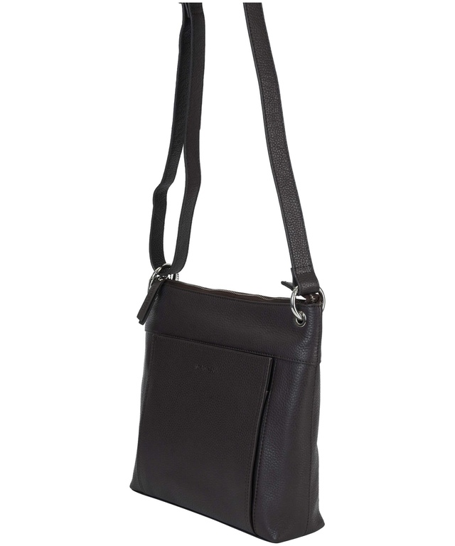 Sac à bandoulière maroquiné avec range-tout pour femmes, Trish, Mancini Leather Goods