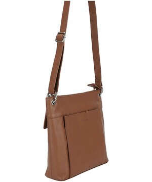 Sac à bandoulière maroquiné avec range-tout pour femmes, Trish, Mancini Leather Goods
