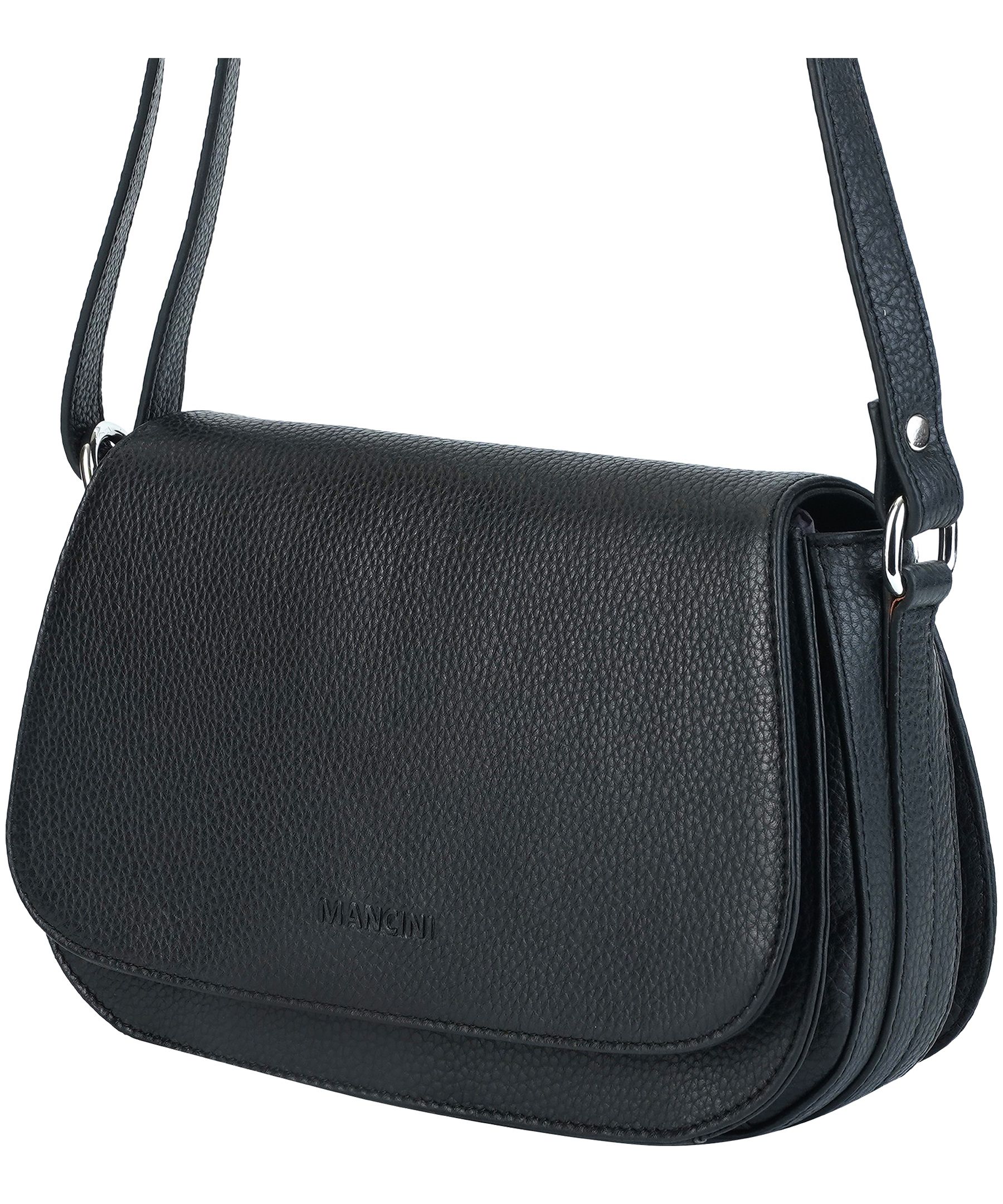 Mancini Leather Goods Women's Pebbled Isabella Crossbody Handbag