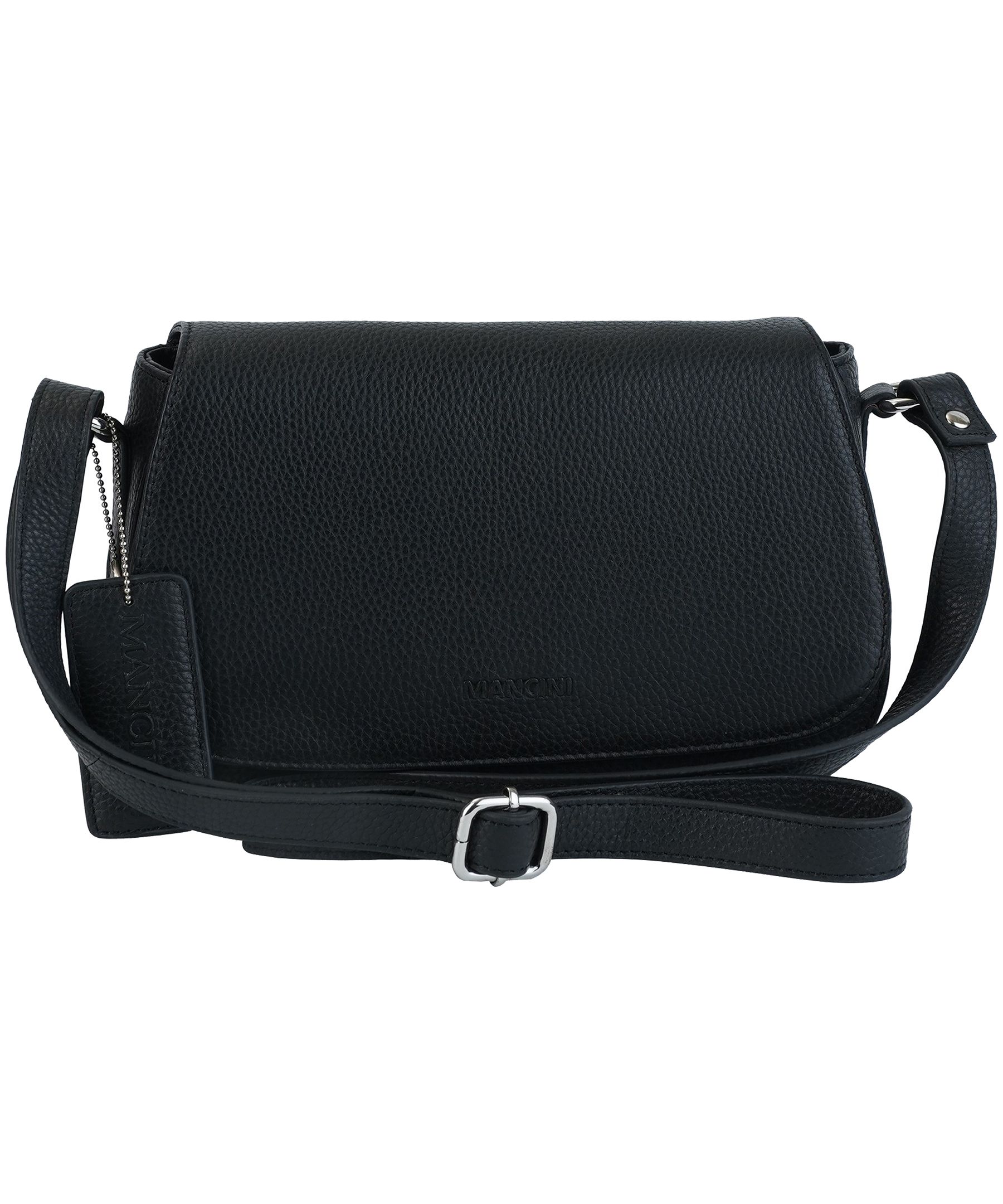 Mancini Leather Goods Women's Pebbled Isabella Crossbody Handbag