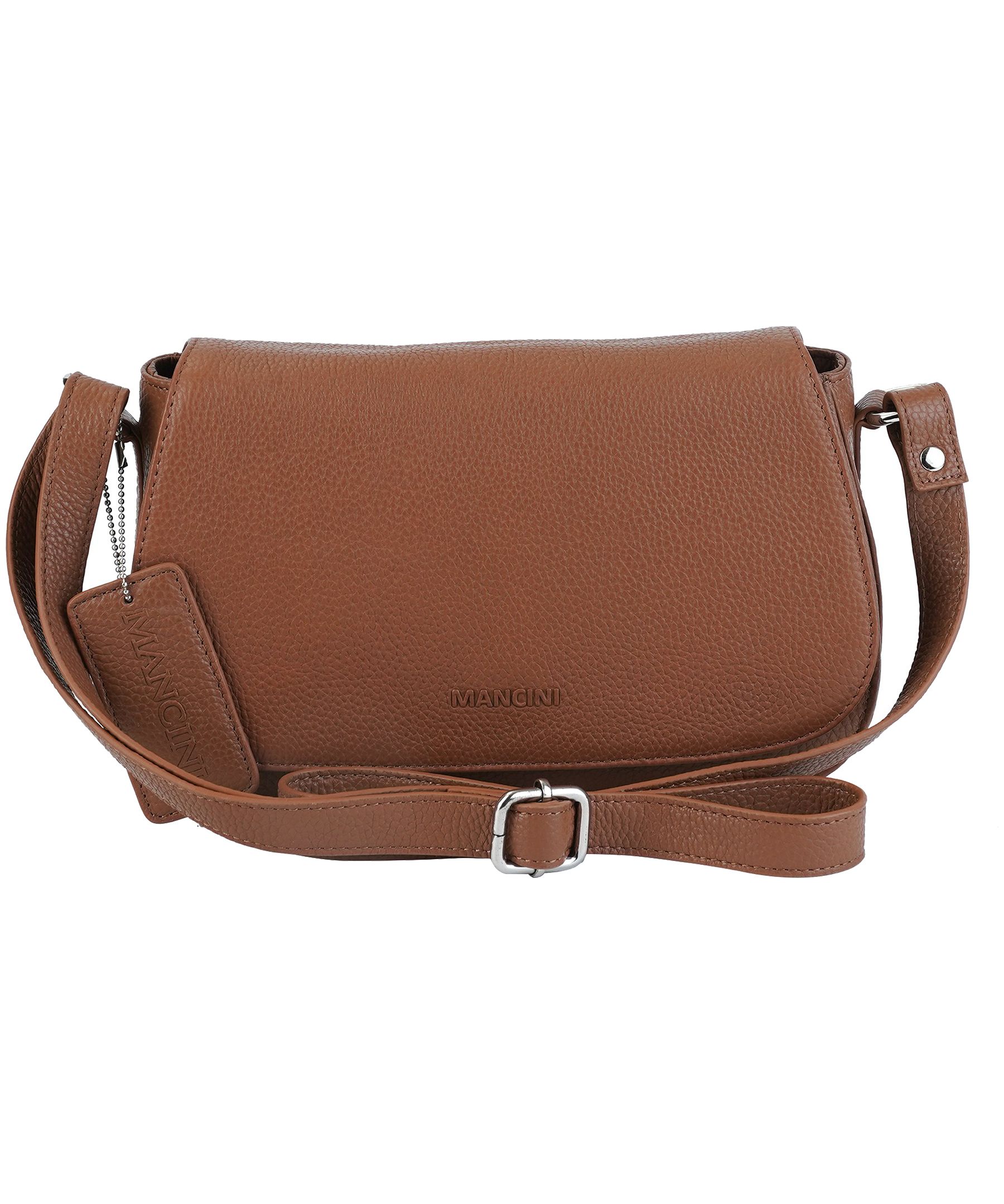 Mancini Leather Goods Women's Pebbled Isabella Crossbody Handbag