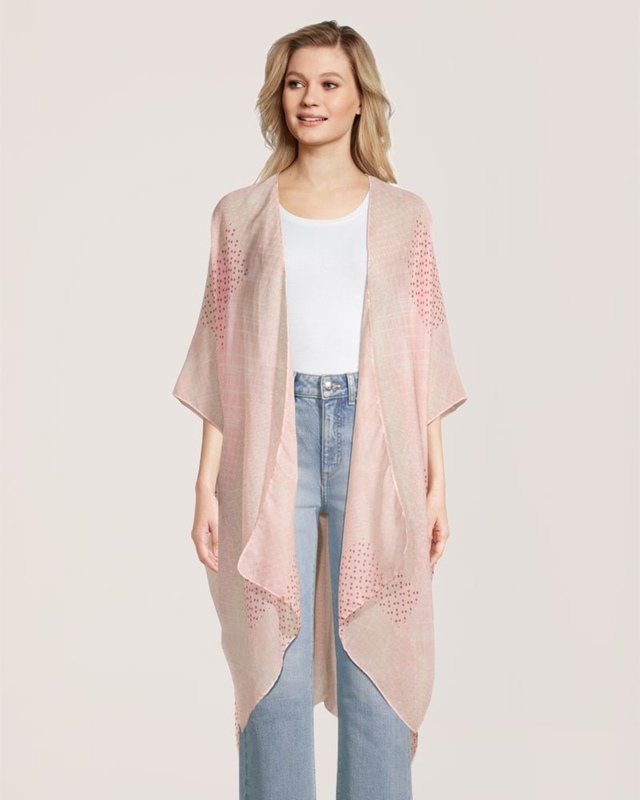 Foulard imprimé de style ruana pour femmes, Denver Hayes Front_Flat