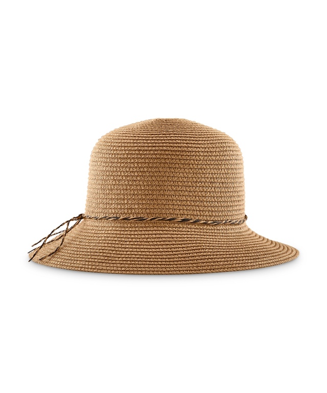 Chapeau en paille à dessus arrondi pour femmes, Denver Hayes Front_Flat