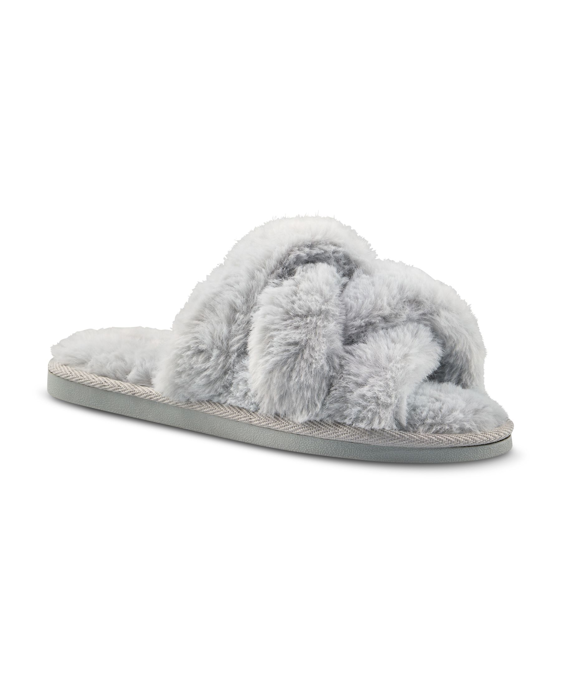 Denver Hayes Women's Criss-Cross Faux Fur Slide Slippers