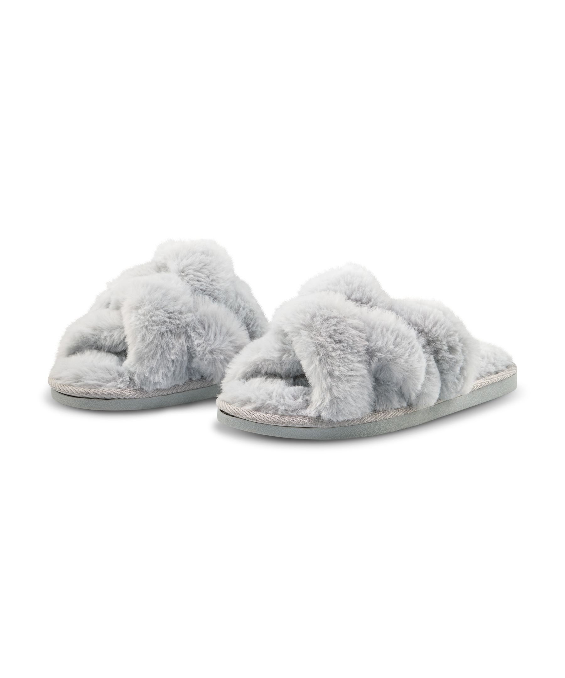 Denver Hayes Women's Criss-Cross Faux Fur Slide Slippers