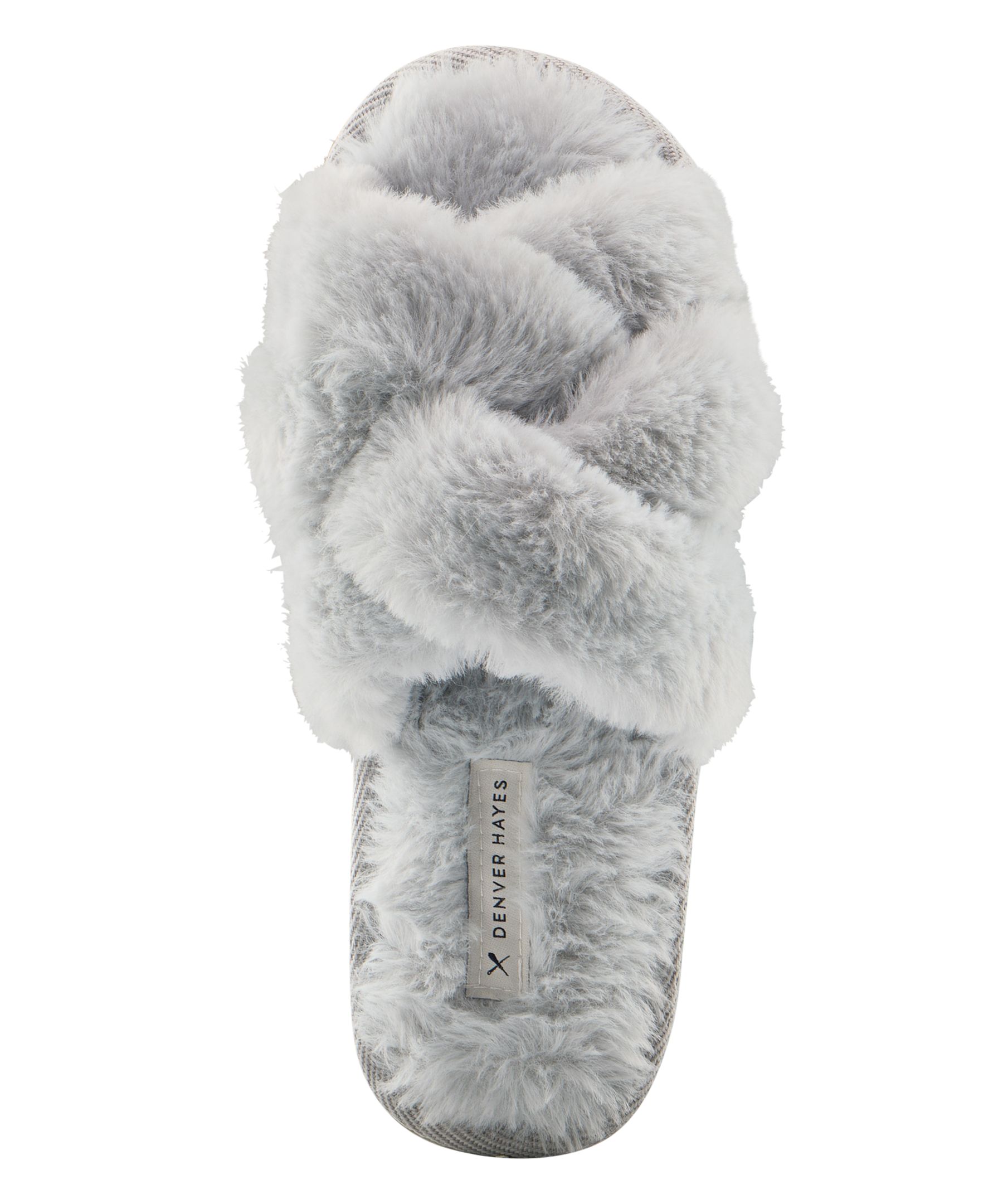 Denver Hayes Women's Criss-Cross Faux Fur Slide Slippers