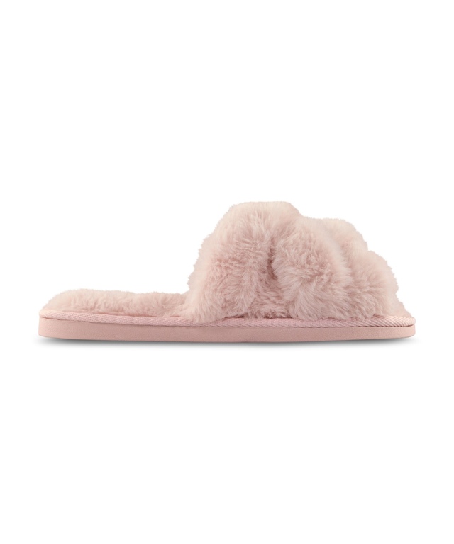 Denver Hayes Women's Criss-Cross Faux Fur Slide Slippers