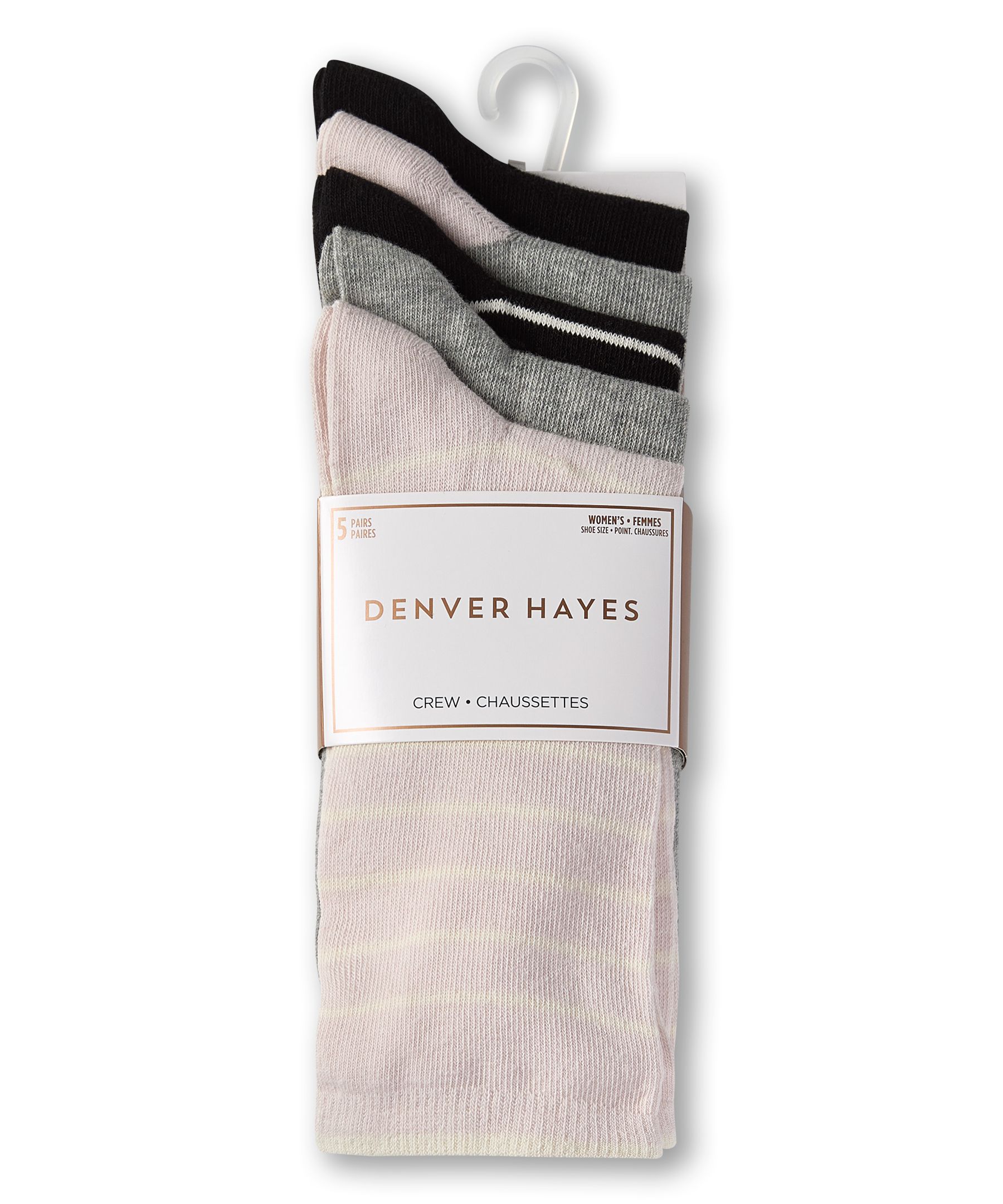 Denver Hayes Women's 5 Pk FreshTech Crew Socks