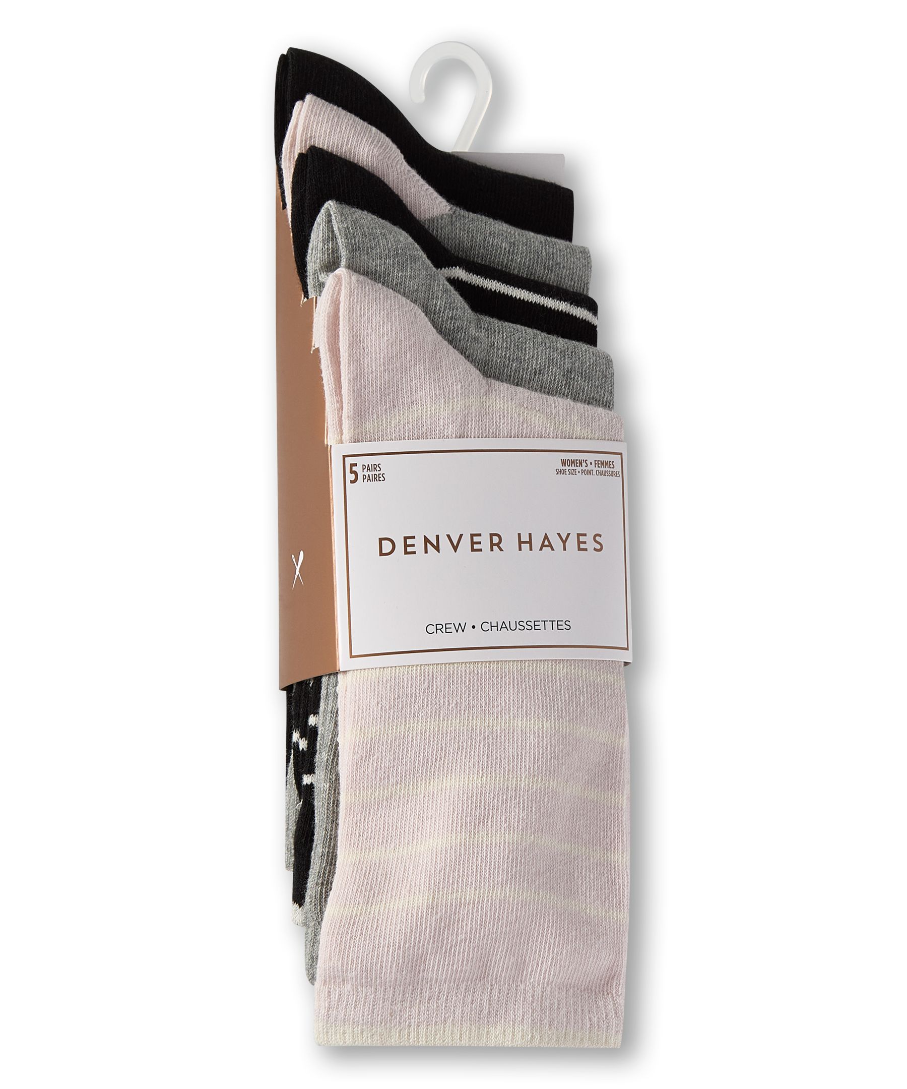 Denver Hayes Women's 5 Pk FreshTech Crew Socks