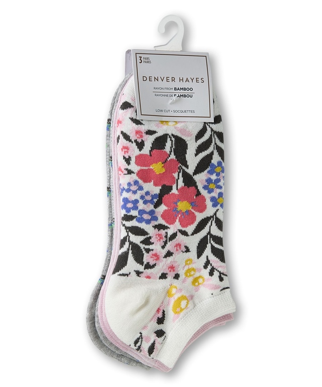 Denver Hayes Women's Low Cut Socks, 3 Pack