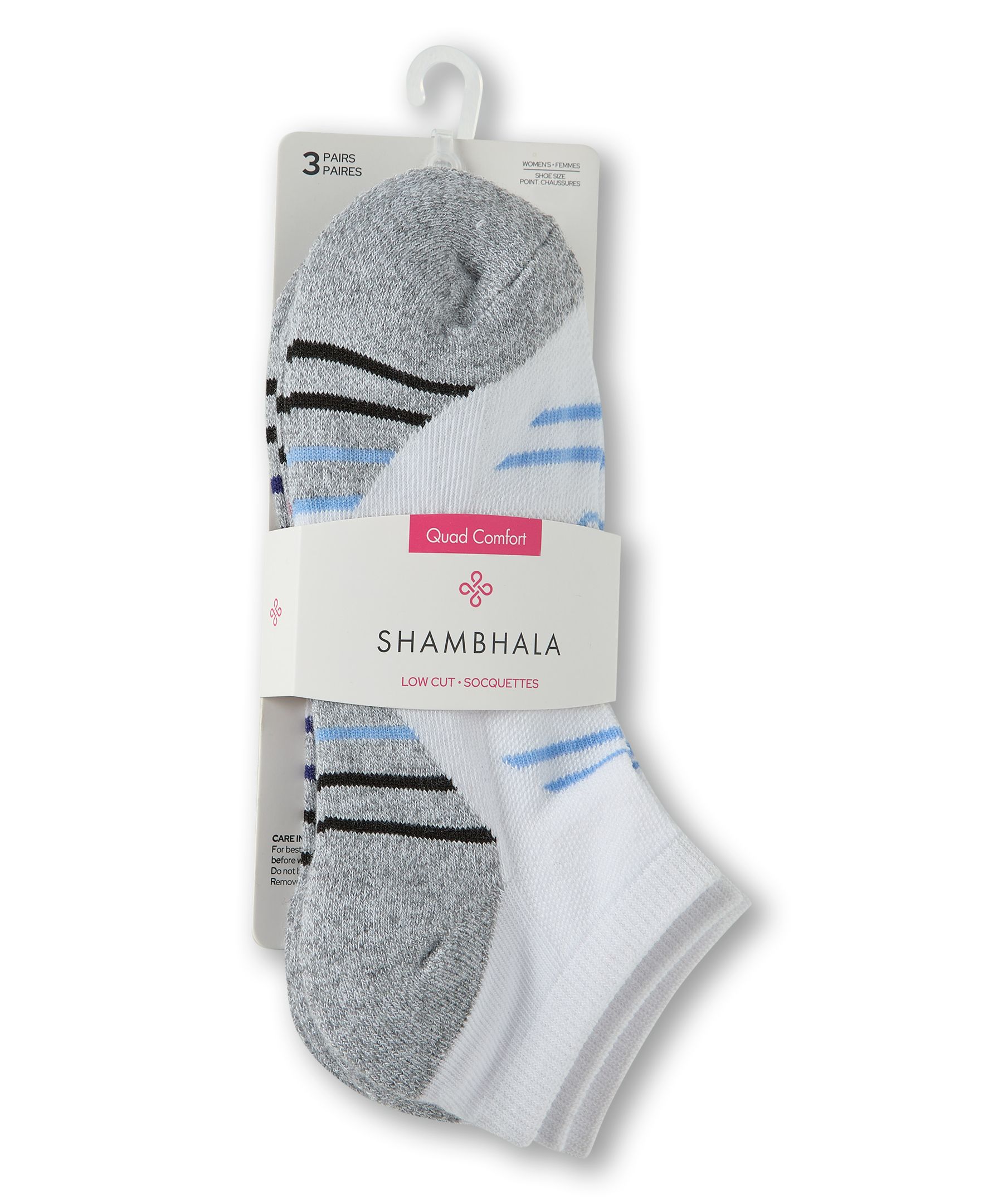 Shambhala Women's Microfiber Low Cut Socks, 3 Pack