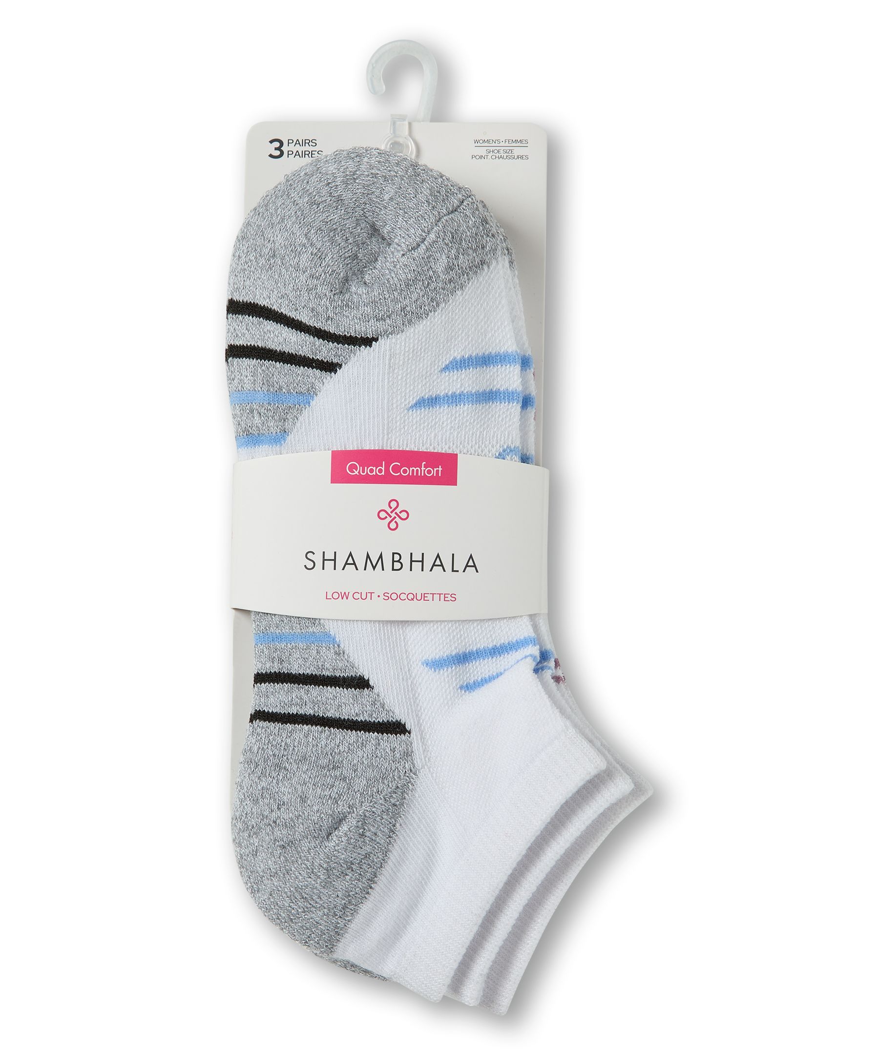 Shambhala Women's Microfiber Low Cut Socks, 3 Pack