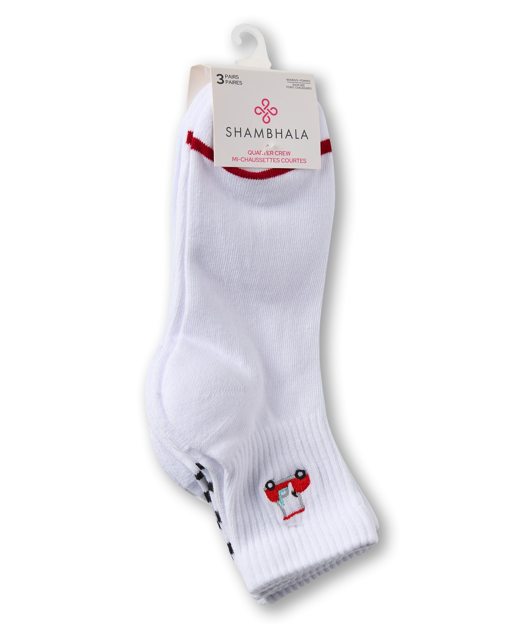 Mi-chaussettes côtelées pour femmes, Shambhala, paquet de 3