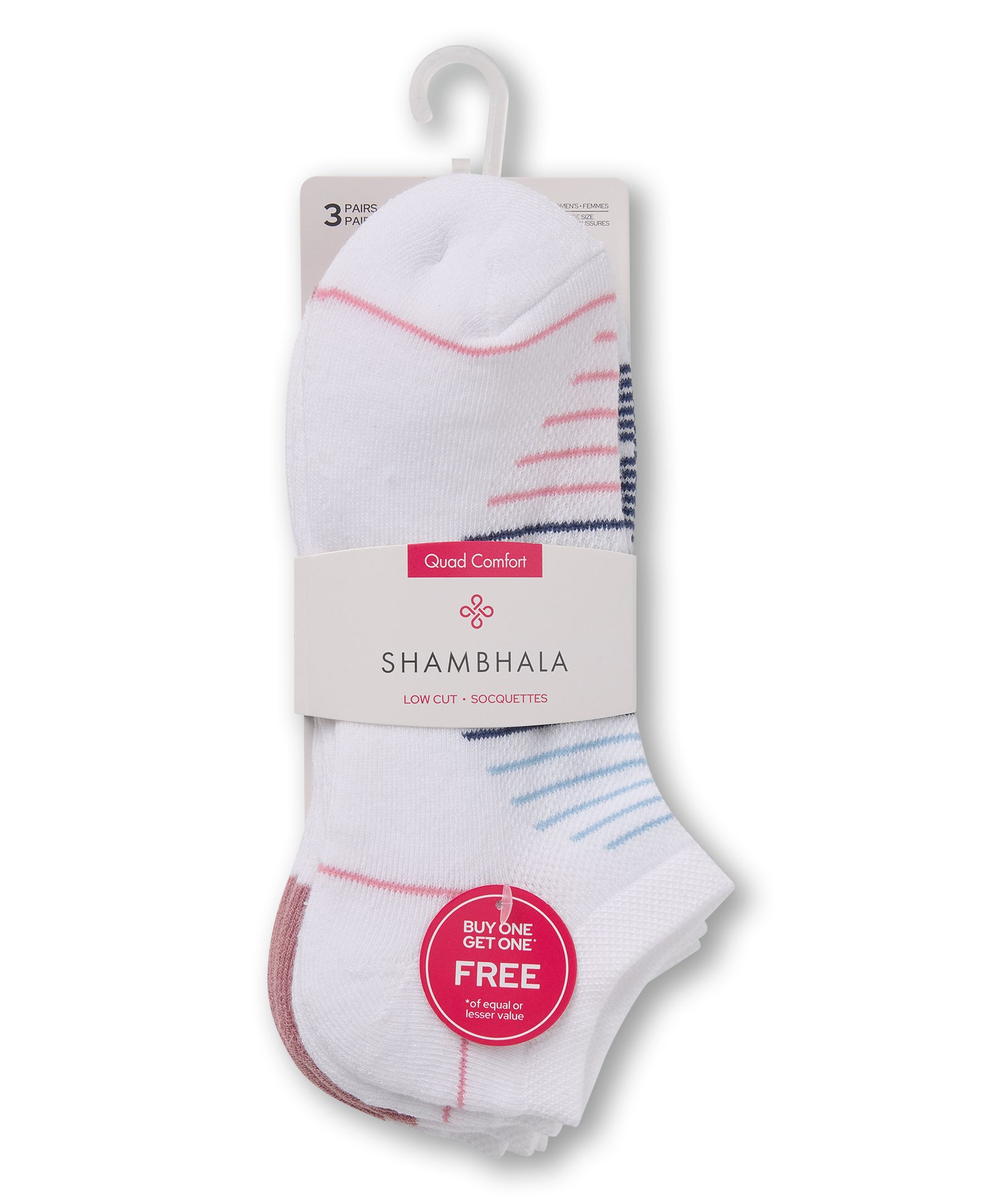Shambhala Women's 3 Pk BOGO Low Cut Sport Socks
