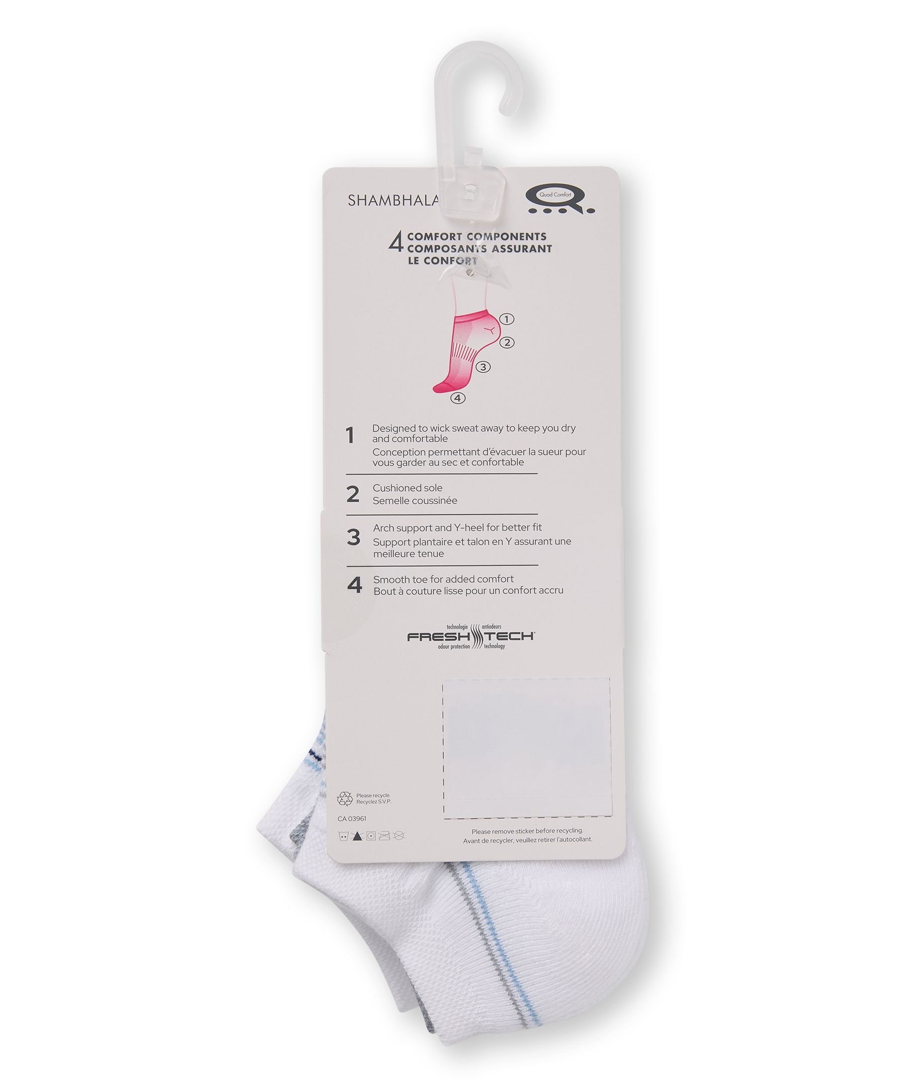 Chaussettes de sport basses pour femmes, Shambhala, paquet de 3&nbsp;paires - 1&nbsp;acheté, 1&nbsp;offert