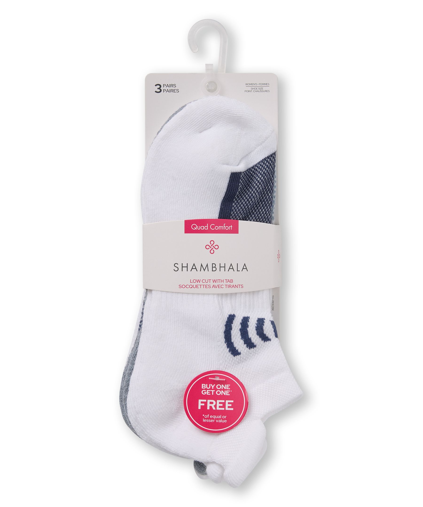 Shambhala Women's 3 Pk BOGO Tab Sport Socks