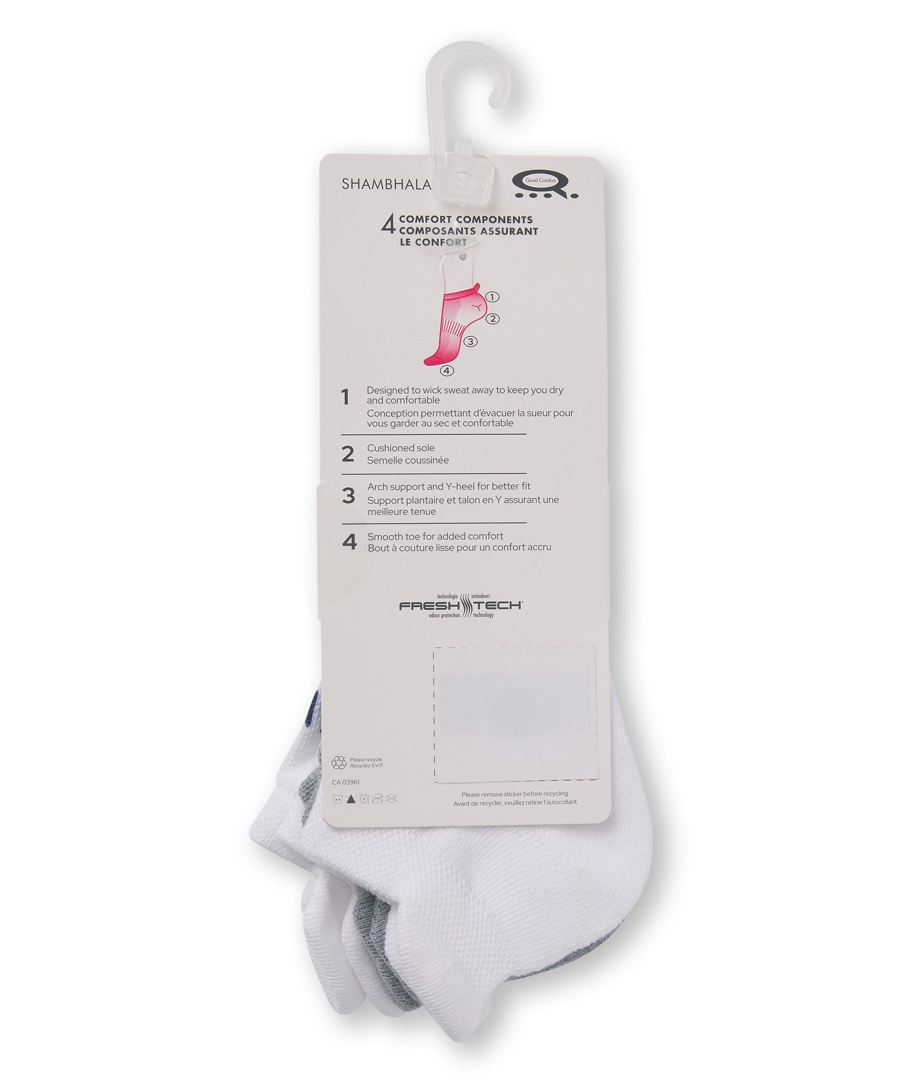 Shambhala Women's 3 Pk BOGO Tab Sport Socks