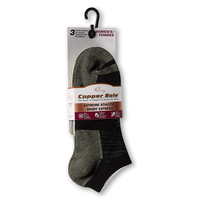 Chaussettes invisibles pour femmes, Extreme Athletic, Copper Sole, paquet de 3 paires Front_Flat