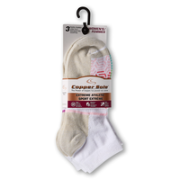 Chaussettes basses pour femmes, Extreme Athletic, Copper Sole, paquet de 3 paires Front_Flat