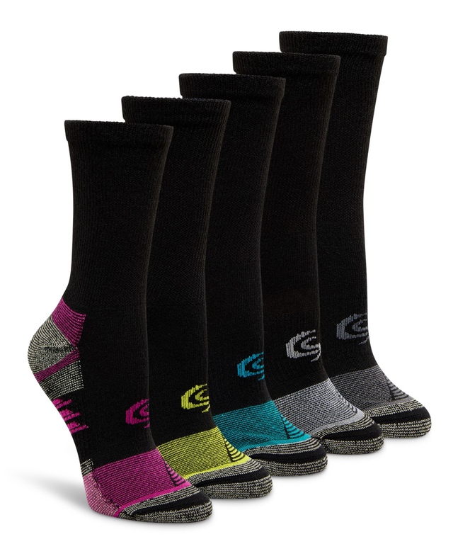 Copper Sole Women's 5 Pk Extreme Athletic Crew Socks