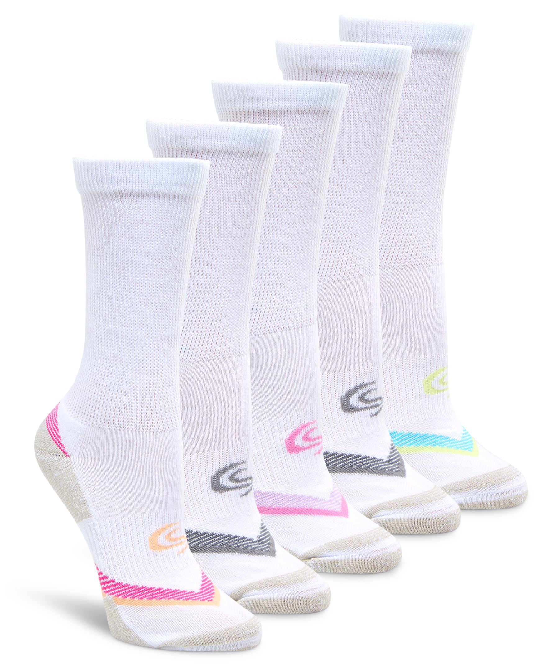 Copper Sole Women's 5 Pk Extreme Athletic Crew Socks