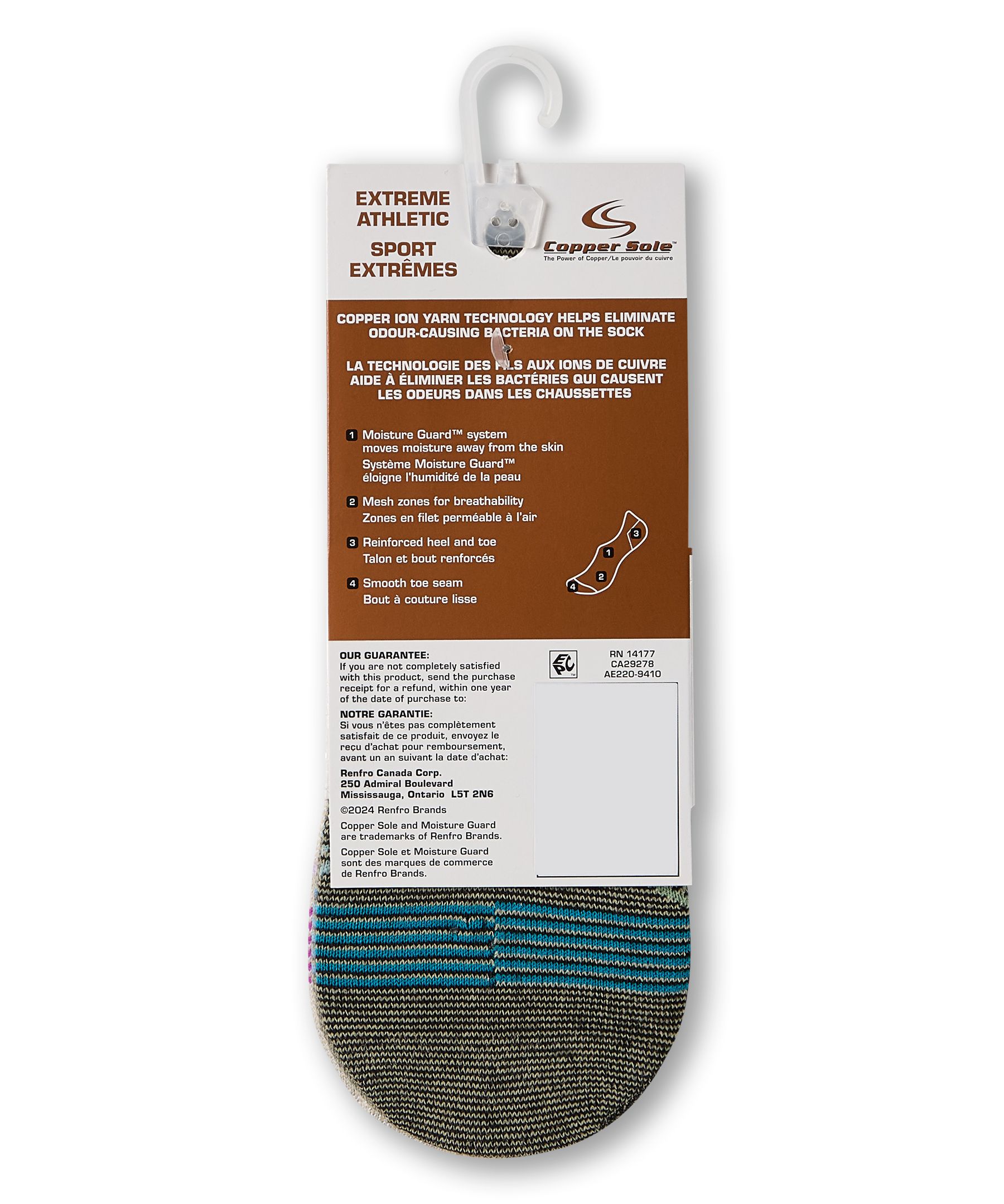 Copper Sole Women's 3 Pk Extreme Athletic Liners