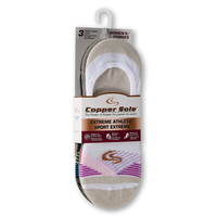 Socquettes pour femmes, Extreme Athletic, Copper Sole, paquet de 3 paires Front_Flat