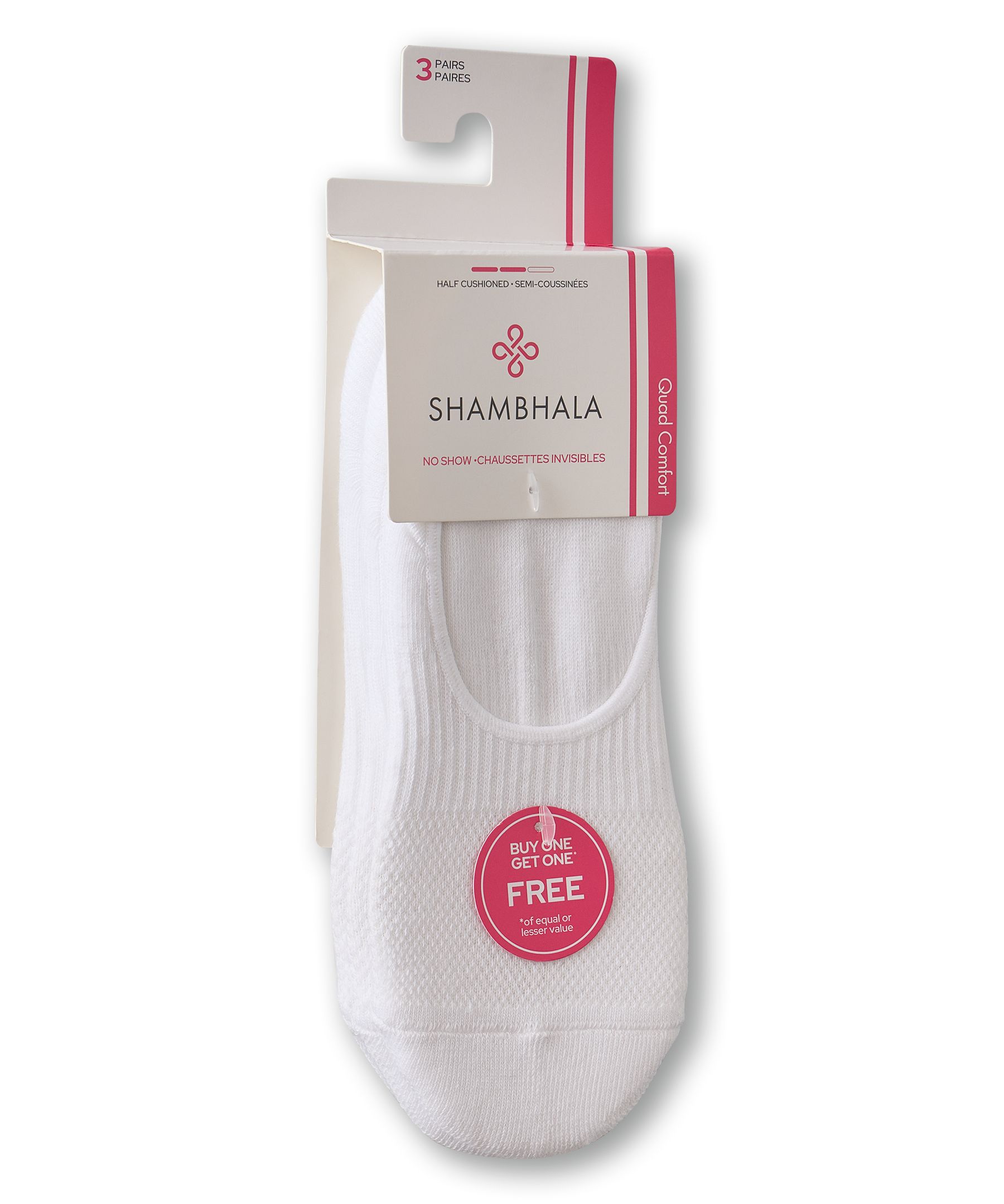 Chaussettes de sport invisibles avec Freshtech pour femmes, Shambhala, paquet de 3&nbsp;paires