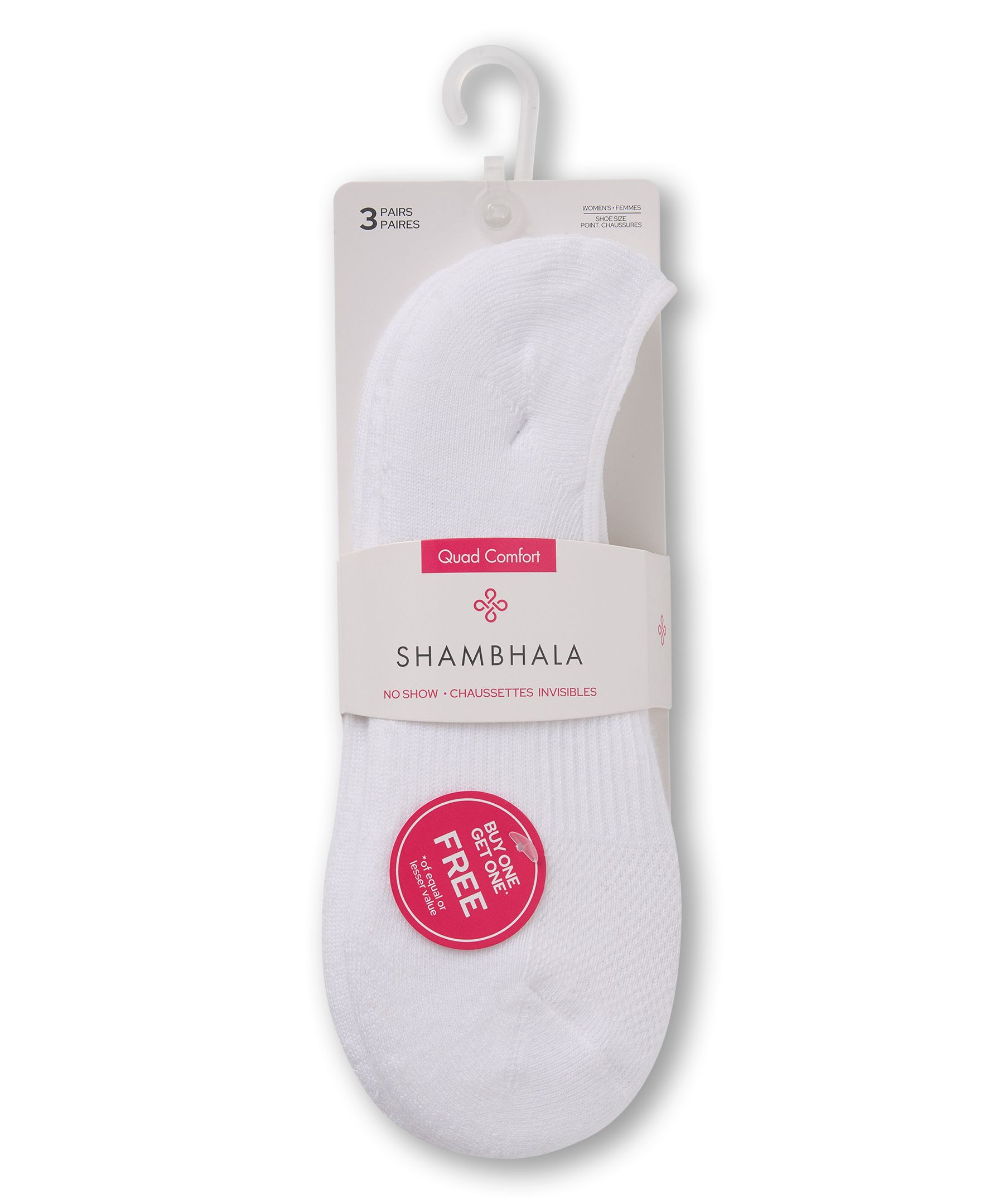 Chaussettes de sport invisibles avec Freshtech pour femmes, Shambhala, paquet de 3&nbsp;paires