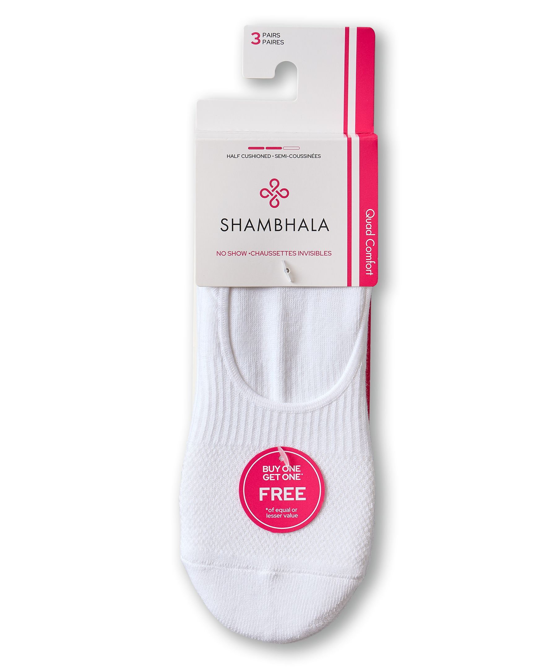 Chaussettes de sport invisibles avec Freshtech pour femmes, Shambhala, paquet de 3&nbsp;paires