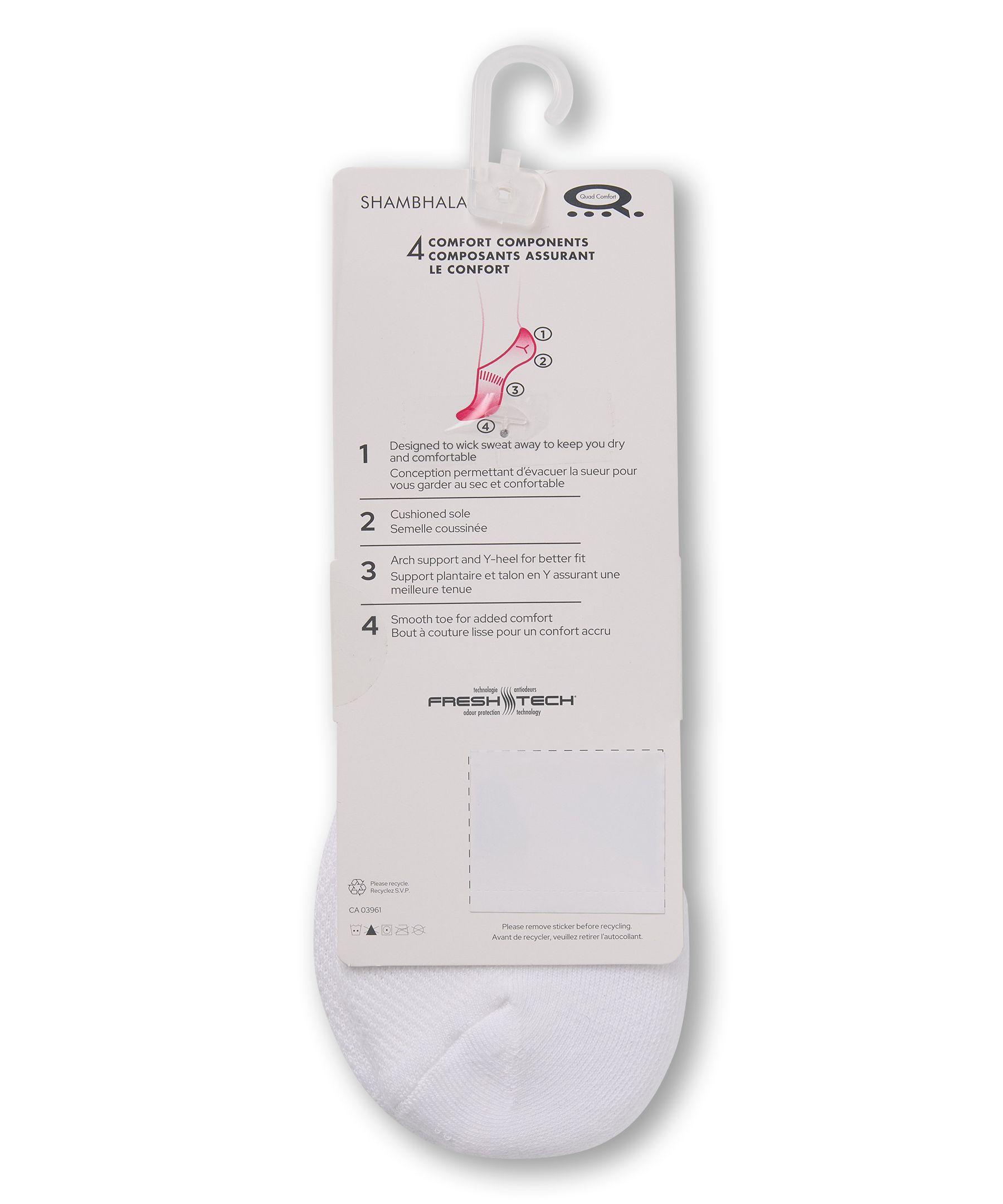 Chaussettes de sport invisibles avec Freshtech pour femmes, Shambhala, paquet de 3&nbsp;paires