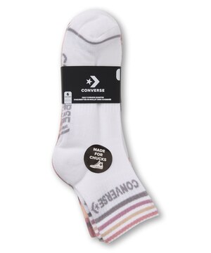 Converse Women's 6 Pk Stripe Quarter Cut Socks