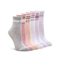 Mi-chaussettes à rayures pour femmes, Converse, paquet de 6 Front_Angled_Right