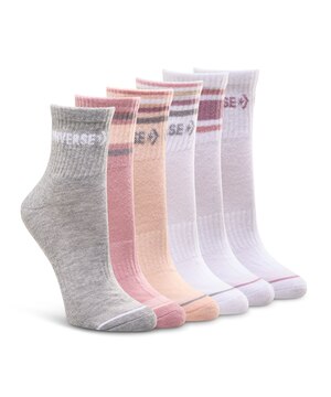 Converse Women's 6 Pk Stripe Quarter Cut Socks