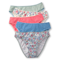 Culotte échancrée extensible en coton pour femmes, Denver Hayes, paquet de 5 Front_Flat