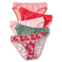 Denver Hayes Women's 5 Pk Cotton Stretch Bikini Cut Panties Front_Flat