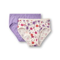 Culotte échancrée extensible en coton pour femmes, Denver Hayes, paquet de 2 Front_Flat