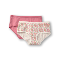 Culotte extensible en coton à taille basse pour femmes, Denver Hayes, paquet de 2 Front_Flat