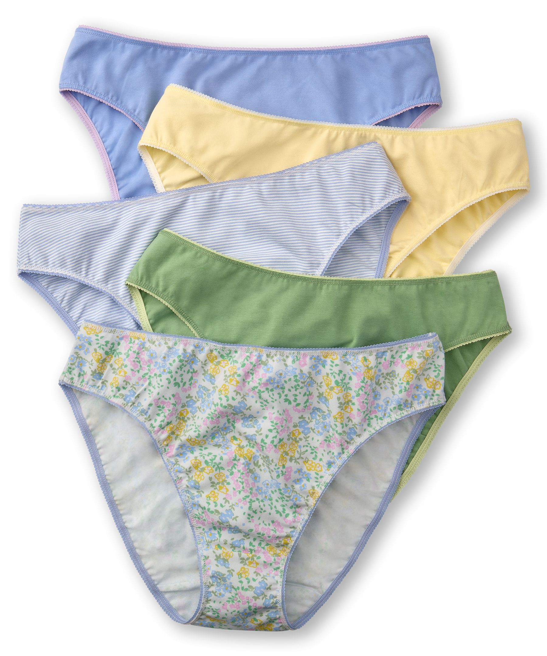 Denver Hayes Women's 5 Pk Cotton Stretch Hi Cut Panties