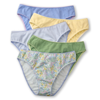Culotte échancrée extensible en coton pour femmes, Denver Hayes, paquet de 5 Front_Flat