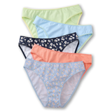 Denver Hayes Women's 5 Pk Cotton Stretch Bikini Cut Panties Front_Flat