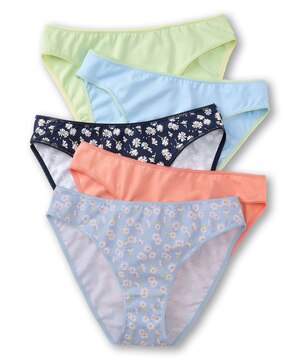Denver Hayes Women's 5 Pk Cotton Stretch Bikini Cut Panties