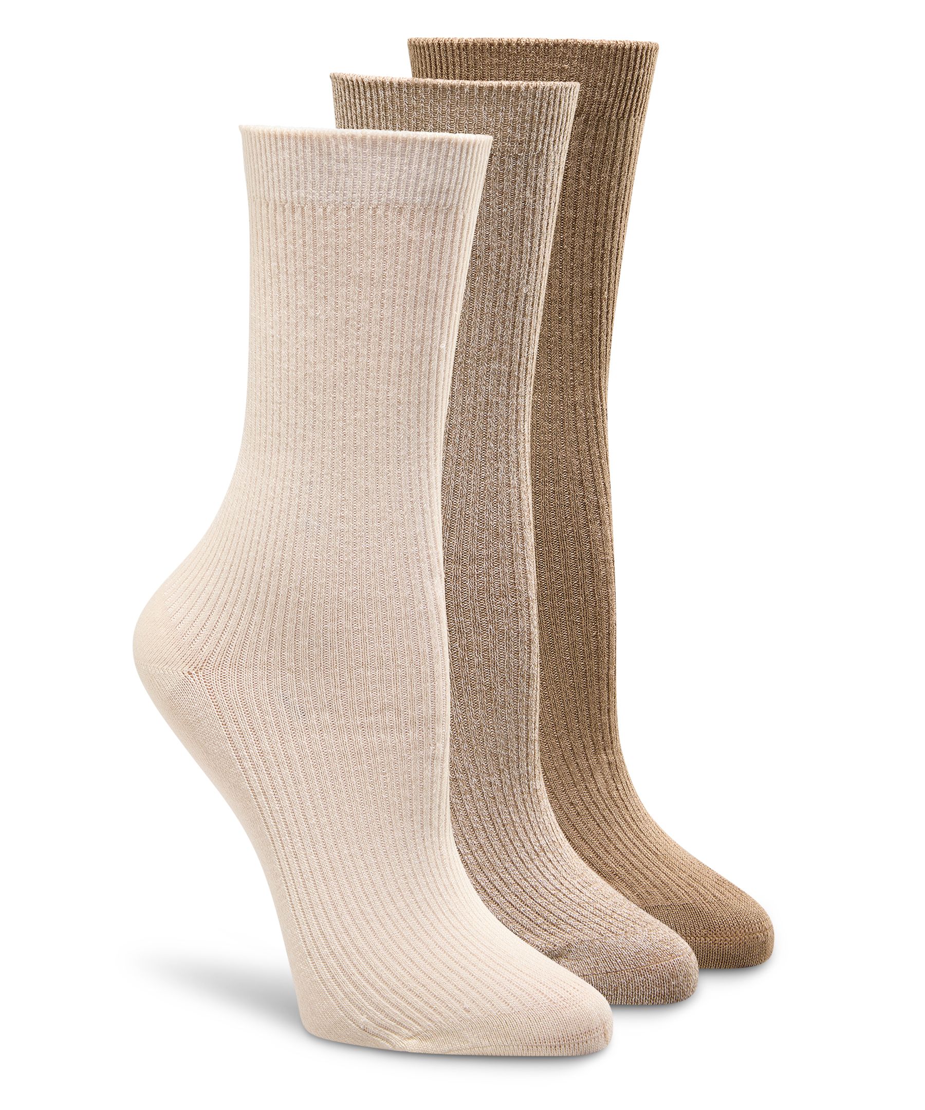 Mi-chaussettes en modal et en coton pour femmes, Denver Hayes, paquet de 3&nbsp;paires - 1&nbsp;acheté, 1&nbsp;offert