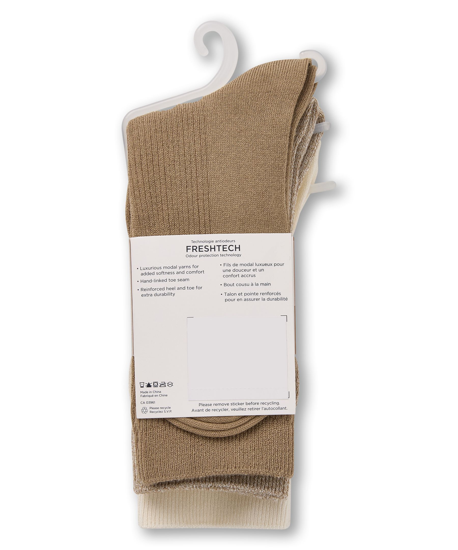 Mi-chaussettes en modal et en coton pour femmes, Denver Hayes, paquet de 3&nbsp;paires - 1&nbsp;acheté, 1&nbsp;offert