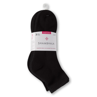 Shambhala Women's 3 Pk Quad Comfort Quarter Crew Socks Front_Angled_Right
